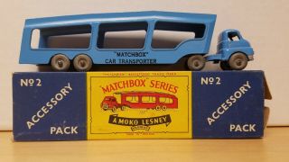Matchbox Lesney Car Transporter Accessory Pack No.  2 & Rare Box Nm