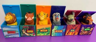 Disney Lion King Finger Puppets 1995 Set Of 6 Burger King Kids Club Toys Simba