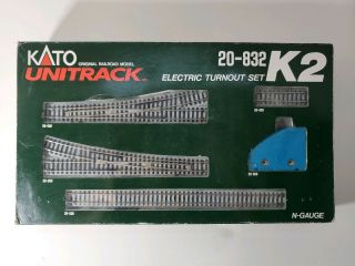 Kato Unitrack N Gauge Electric Turnout Set 20 - 832 K2 Model