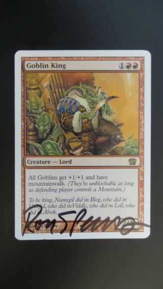 7th Edition Artist Proof Goblin King (signed) (sketch) Mtg (ron Spencer)