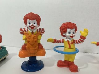 McDonald ' s Happy Meal baby toys Ronald clown action figures car hula hoop turtle 5