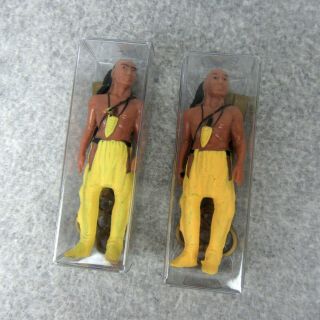 Two Indian In The Cupboard Figures 1995 With Keys And Boxes