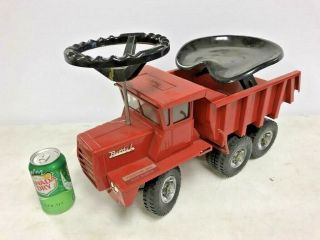 Vintage Buddy L Rider Toy Dump Truck Pressed Steel