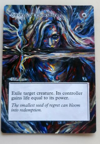 Altered Art Swords To Plowshares Hand Painted Mtg Magic The Gathering