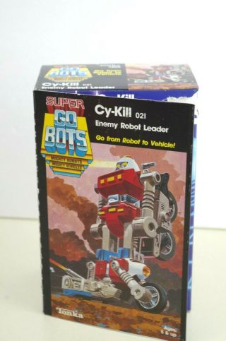 1985 Tonka Go Bots Cy - Kill 021 Enemy Robot Leader With Box