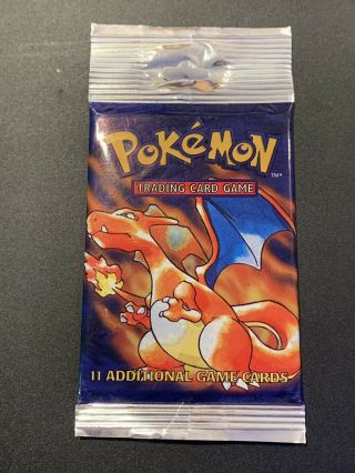 1999 Pokémon Base Set Booster Long Pack Charizard Pack Art Unweighted