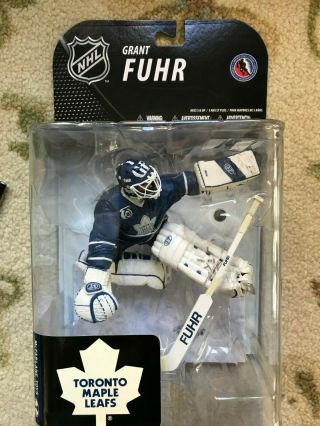 Mcfarlane Nhl Series 19 Grant Fuhr 6 " Figure Toronto Maple Leafs Blue Sweater