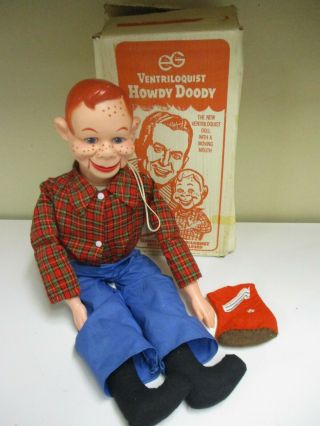 Vintage Howdy Doody Ventriloquist Dummy Doll With Box - By Goldberger