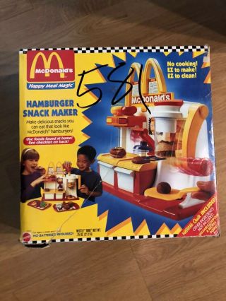 Mcdonalds Vintage 1993 Hamburger Snack Maker Happy Meal Magic Complete
