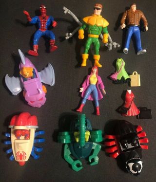 1995 Mcdonald’s Spider - Man Complete Set Of 8 Happy Meal Toys Marvel Spiderman