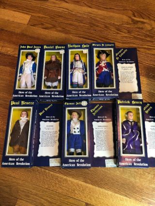 Heroes Of The American Revolution 1974 Set Of 7 Action Figures Vtg