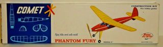 Vintage Comet Model Phantom Fury 32 " Wingspan 3207 Balsa Wood Flying Model