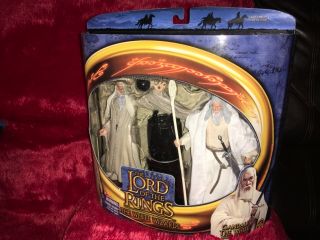 Lord Of The Rings White Wizards 2 Pack Gandalf And Saruman Very Rare Toybiz