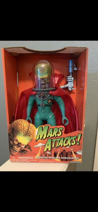 1996 Mars Attacks Supreme Martian Commander Figure Rare Alien Sci - Fi Movie