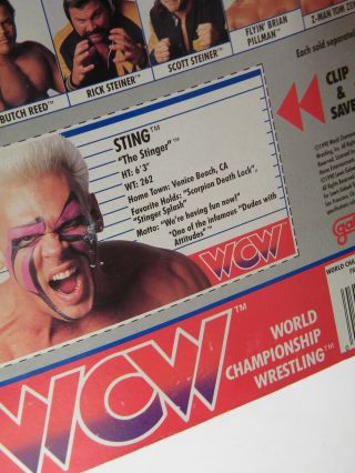 Galoob Toys WCW Sting The stinger Wrestling blue trunks MOC card 3