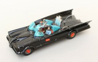 Corgi Toys No.  267 Batmobile - 1st Issue With Red Hubs And Both Figures