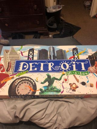 Detroit In A Box Board Game By Late For The Sky Monopoly Themed Euc Fargo Mi