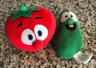 Veggietales Bob The Tomato & Larry The Cucumber Stuffed Plush Toy 2015 Big Idea
