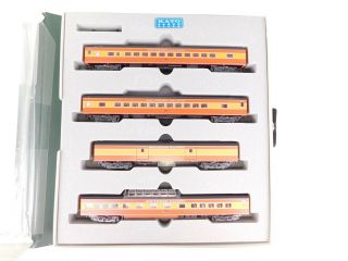 N Scale Kato 106 - 029 Sp Southern Pacific Daylight Passenger 4 - Car Set W/interior