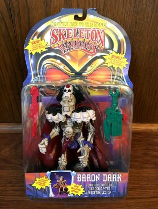 Baron Dark Vintage Skeleton Warriors Action Figure Moc 1994 Playmates 90s