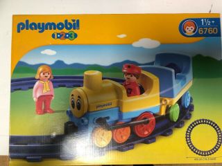 Playmobil 123 Train W/ Track,  Cars,  Figures - Set 6760 - Complete