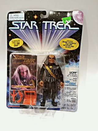 Esz9577.  Star Trek Next Generation Worf Action Figure W/ Card Playmates (1996)