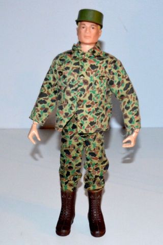 Vintage 1960s Hasbro Gi Joe Army 12 - Inch Figure In Camouflage Uniform