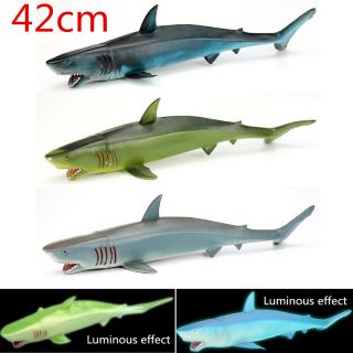 42cm Great White Shark Sea Life Decor Prop Simulation Animal Model Kids Toys