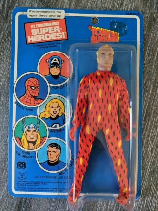 Mego Human Torch Figure 1979 Pin Pin French All Original/sealed On Card