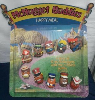 1988 Mcdonalds Mcnugget Buddies Happy Meal Toys Store/lobby Display 10 Pc Set