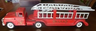 Vintage Buddy L Fire Truck Red Lift Ladder & Extra Side Ladder Good Parts