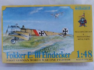 Eduard 8002 Fokker E.  Iii Eindecker - 1/48 Scale Kit W/ Pe & Metal Parts