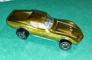 Redline Hotwheels Gold 1968 Custom Corvette Owner Vintage