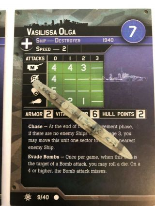 Axis and Allies War at Sea,  battleship,  cruiser,  subs,  cards 4