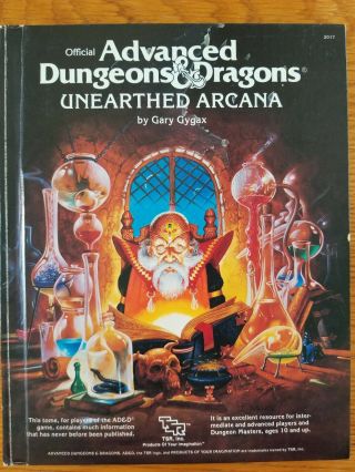 Ad&d Advanced Dungeons & Dragons Unearthed Arcana 1985 Tsr