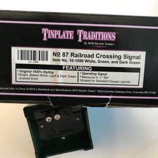 MTH Tinplate Traditions No.  87 Railroad Crossing Signal 10 - 1096 Green 7