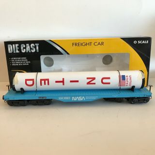 K - Line Nasa Die Cast Flat Car With Rocket Booster K693 - 8012 Railroad
