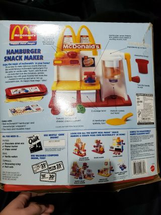 McDonalds Vintage 1993 Hamburger Snack Maker Happy Meal Magic Complete GUC 6