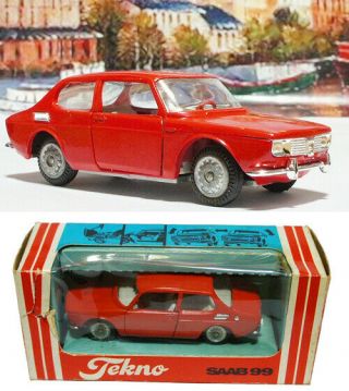 Tekno 837 1/43 1968 Saab 99 Red Made In Denmark