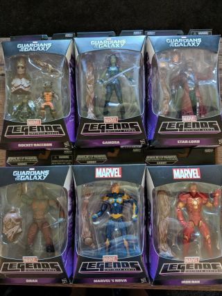 Marvel Legends Guardians Of The Galaxy Baf Groot (build - A - Figure) Complete Set