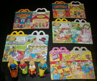 Mcdonalds 1987 Berenstain Bears Comp Set Of 4 Plus Happy Meal Boxes
