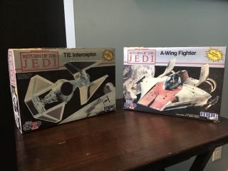 Mpc Star Wars Return Of The Jedi A - Wing Fighter And Tie Interceptor Model Kits