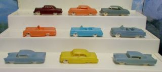 Plastic Cereal Premium F & F Mold And Die Cars - 9 Piece Variety Group