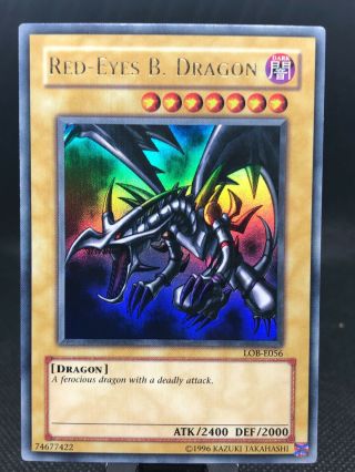 Yu - Gi - Oh Yugioh Red - Eyes B.  Dragon Lob - E056 Red Eyes Black Dragon