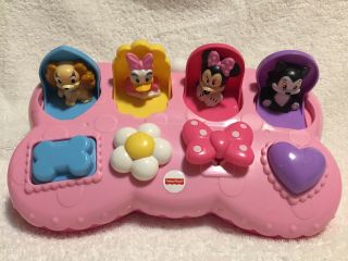 Baby Girl Pink Pop Up Toy Fisher Price Minnie Mouse Disney Sing Musical