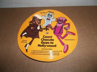 Vintage 1979 Count Chocula Goes To Hollywood 33 1/3 Flexible/cardboard Record