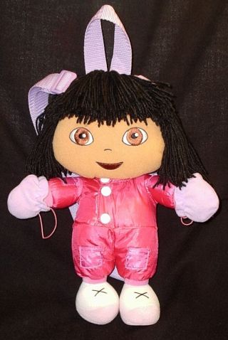 Adorable Dora Explorer In Snowsuit Sm Plush Doll That Is A Back Pack 2002 13 "