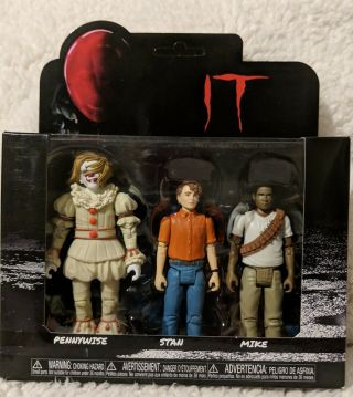 Pennywise Stan Mike Funko It 3 - Pack Set 4 Reaction 3.  75 " Scale Figures