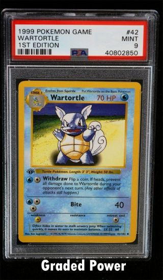 Pokemon Base Set 1st Edition Wartortle Psa 9 (2850) 42/102