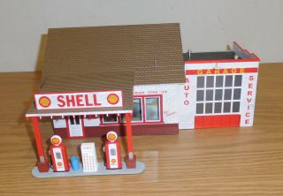Mth Toy Trains 30 - 90300 Shell Gas Station Garage Country Story Building O Gauge